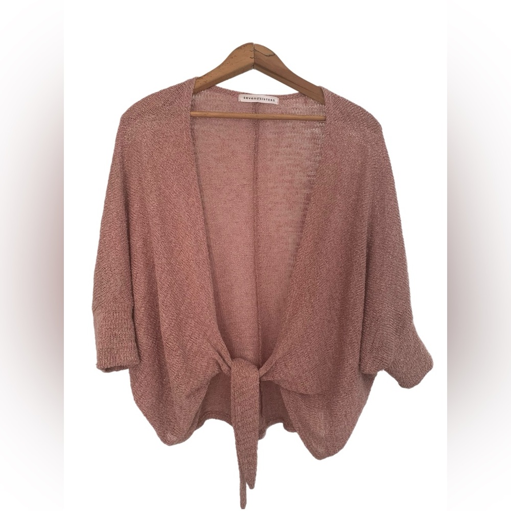 Light-Weight Dusted Pink Knit Cocoon Cardi